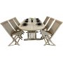 Salt Outdoor-Essgruppe oval 150-210 cm Tisch mit 6 Esszimmersthlen - Graues Teakholz