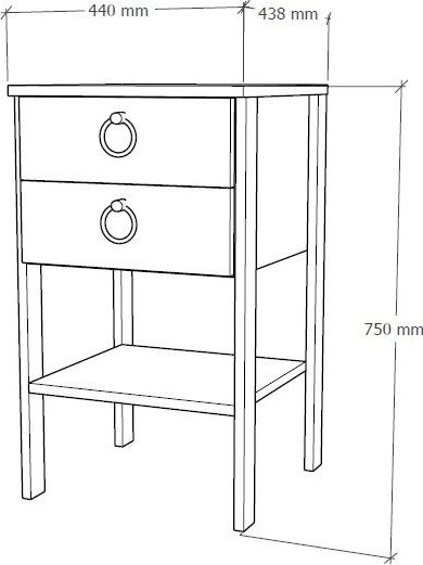 Runa Nachttische - Weiß Runa Nachttische - Weiß
