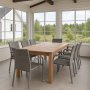 Outdoor-Gruppe: 8 Sthle und Teakholztisch 210 x 90 cm