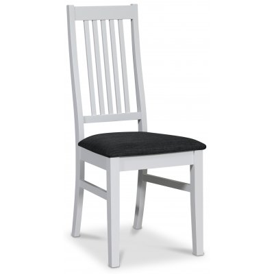 Gåsö weißer Stuhl mit grauem Sitz