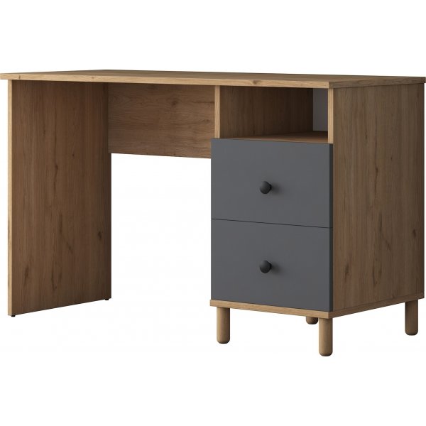 Hanna Schreibtisch mit Regalsystem 15, 120 x 50 cm - Walnuss/Anthrazit