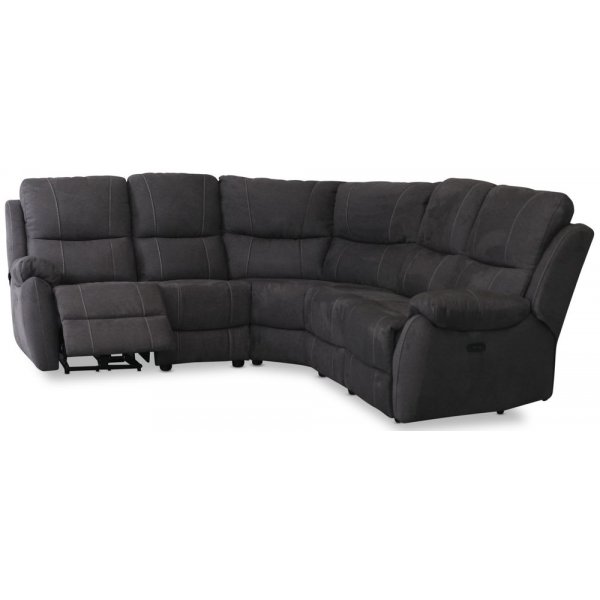 Enjoy Hollywood Liege-Ecksofa - 4-Sitzer (elektrisch) in anthrazitem Mikrofaserstoff