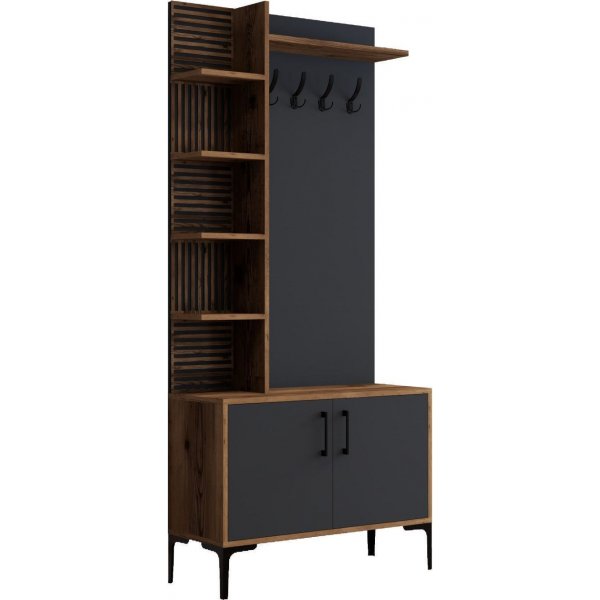 Viyana Dielenmbel 90 cm - Nussbaum/anthrazit