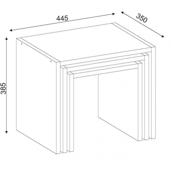 Wetttisch Zariel 32,5x35 | 38,5x35 | 44,5 x 35 cm - Wei