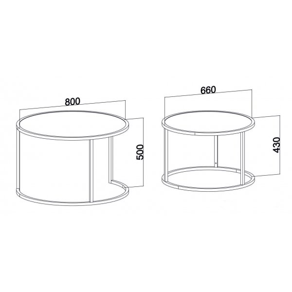 Tambur-Tisch 66x43 | 80 x 50 cm - Wei
