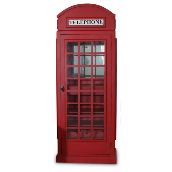 Barschrank Telefonzelle - Rot