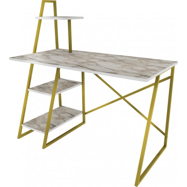 Admira Schreibtisch 120 x 60 cm - Wei/Gold