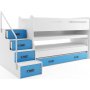 Etagenbett Max mit Zustellbett und ausziehbarem Schreibtisch 80 x 200 cm - Beliebige Farbe
