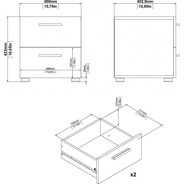 Pepe Nachttisch - Weiß Pepe Nachttisch - Weiß