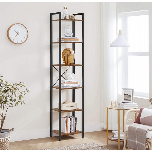 Petter Bcherregal 40 x 187,5 cm - Braun/Schwarz