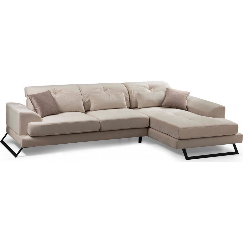 Frido Diwansofa rechts - Steinbeige - Stoffsofas, Sofas