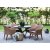 Essgruppe Mercury: Runder Scottsdale-Tisch mit 4 Valetta-Sesseln aus naturfarbenem Kunstrattan