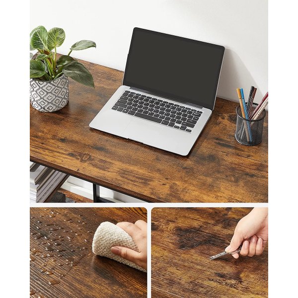 Osman Schreibtisch 120 x 60 cm - Braun/Schwarz