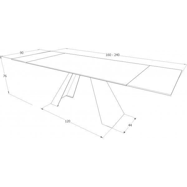 Salvadore Esstisch 120-180 x 80 cm - Grau/Schwarz Salvadore Esstisch 120-180 x 80 cm - Grau/Schwarz
