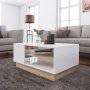 Camilla Couchtisch 90 x 60 cm - Eiche/wei