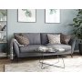 Country 2,5-Sitzer-Sofa - Grau (Stoff) / Schwarze Beine + Mbelfe