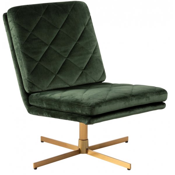 Njord Sessel - Messing / Grn (Samt)