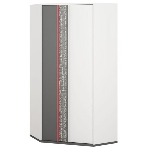 Jacklyn Eck-Kleiderschrank - Wei/Graphit