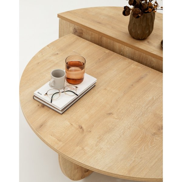 Podium-Couchtisch 90 x 90 cm - Saphireiche