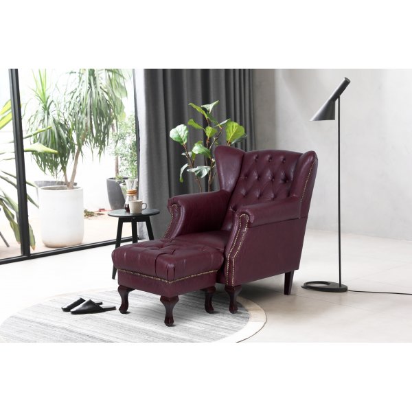 Vivaldino Fußhocker - Ochsenblut Vivaldino Fußhocker - Ochsenblut