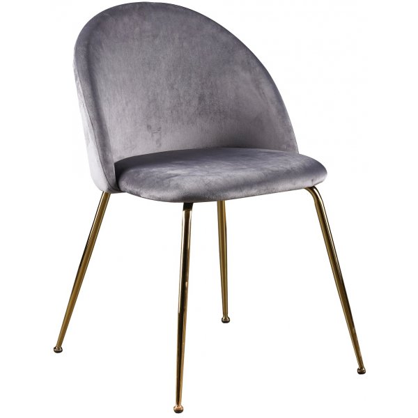 Deco Esstischgruppe 110 cm runder Tisch + 4 Art-Stühle grauer Samt / Messing Deco Esstischgruppe 110 cm runder Tisch + 4 Art-Stühle grauer Samt / Messing