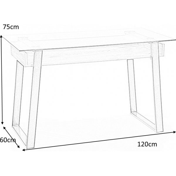Emma Schreibtisch 120 x 60 cm - Eiche/Schwarz