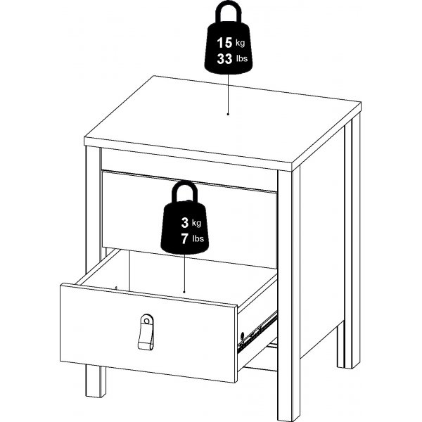 Nachttisch Madrid - Wei