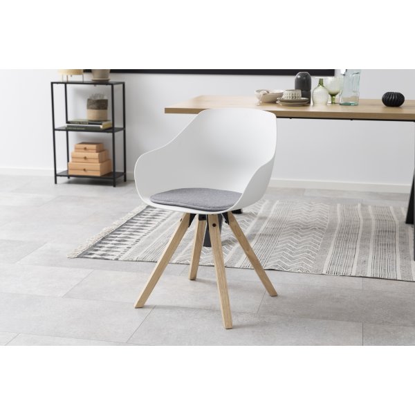 Tina Sessel - Grau/Eiche