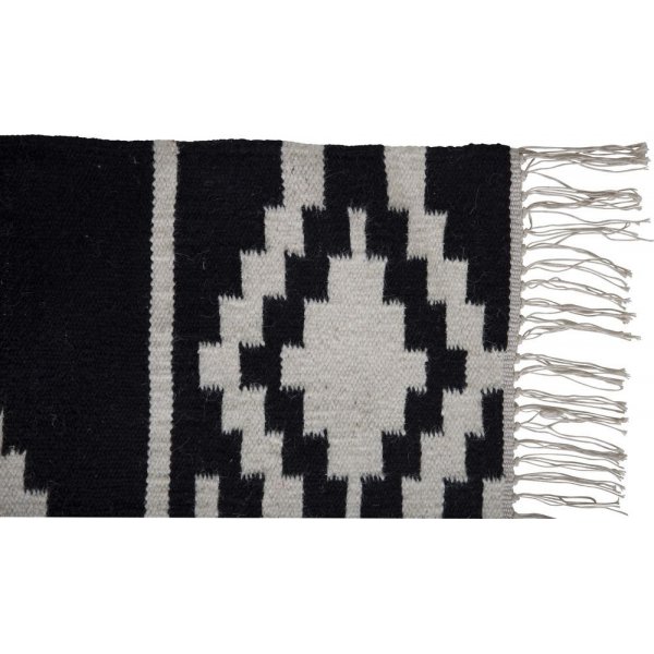 Wollteppich Rachel - Schwarz / Weiß Wolle Wollteppich Rachel - Schwarz / Weiß Wolle