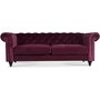 Royal Chesterfield 3-Sitzer Sofa - Bordeaux (Samt)