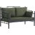 Hampus 2-Sitzer Outdoor-Sofa - Schwarz/Grn + Mbelpflegeset fr Textilien