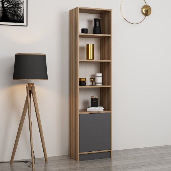 Elina B�cherregal 1 - Walnuss/Anthrazit