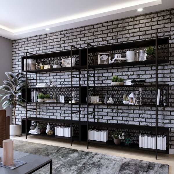 Araf Bücherregal 280 cm - Schwarz Araf Bücherregal 280 cm - Schwarz