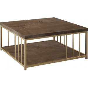 Zenn Couchtisch 90 x 90 cm - Walnuss/Gold