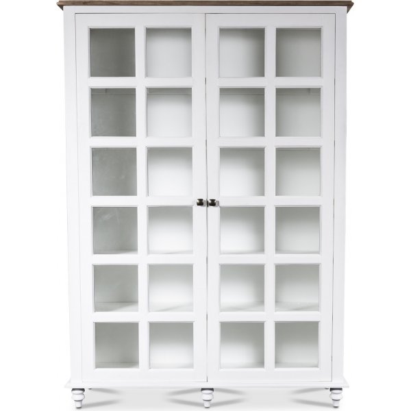 Vitrine Victoria - wei/braun gebeizt