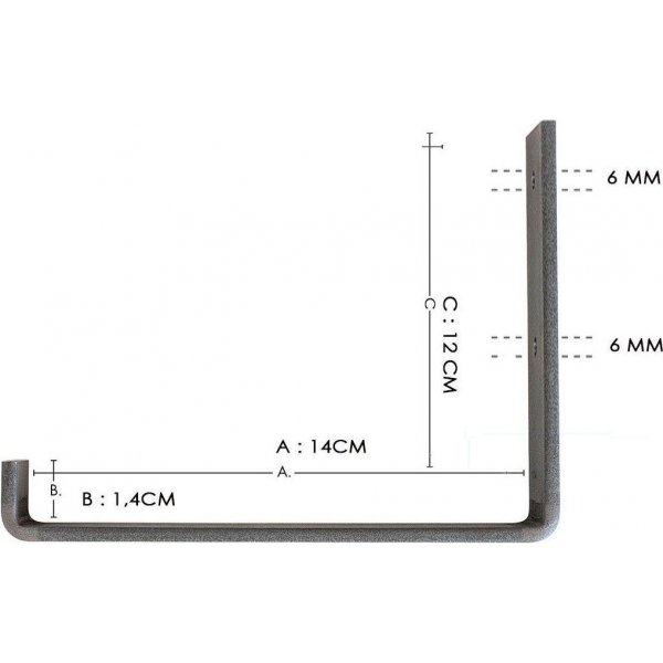 Lamba Wandregal 7 - Schwarz/Walnuss