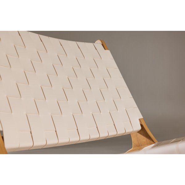 Rike Loungesessel - Creme PU/Teak Rike Loungesessel - Creme PU/Teak