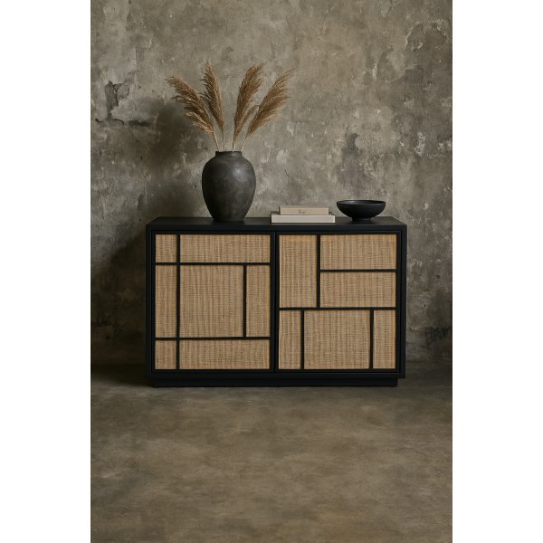 Stockholm Sideboard mit Rattant�ren - 120 cm breit