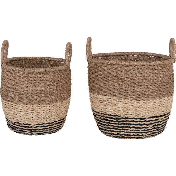 Lima-Korbset, 2-tlg. Natur/Braun/Schwarz Lima-Korbset, 2-tlg. Natur/Braun/Schwarz