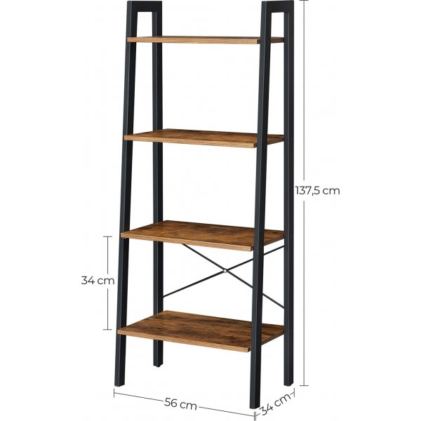 Petter Stufenregal 137,5 cm - Braun/Schwarz Petter Stufenregal 137,5 cm - Braun/Schwarz