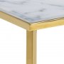 Alisma Couchtisch 90x50 cm - Weier Marmor/Gold
