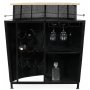 Barschrank Boot 102 x 54 cm - Wei/Blau/Schwarz