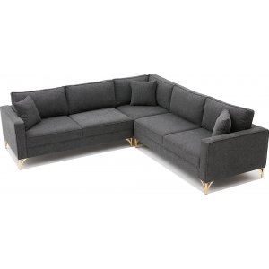 Berliner Ecksofa - Anthrazit/Gold