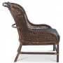Anton Sessel aus Rattan - Braun gebeizt / Schwarzes PU