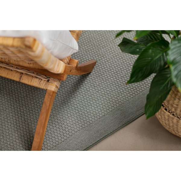 Flachgewebter Miami-Teppich in Grün Flachgewebter Miami-Teppich in Grün