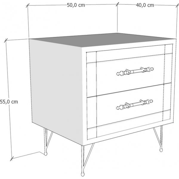 Nachttisch - Walnuss/Schwarz
