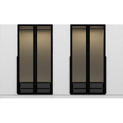 Cikani Kleiderschrank mit Spiegeltren, 315x52x210 cm - Wei