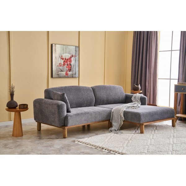 Reims Diwansofa rechts - Grau