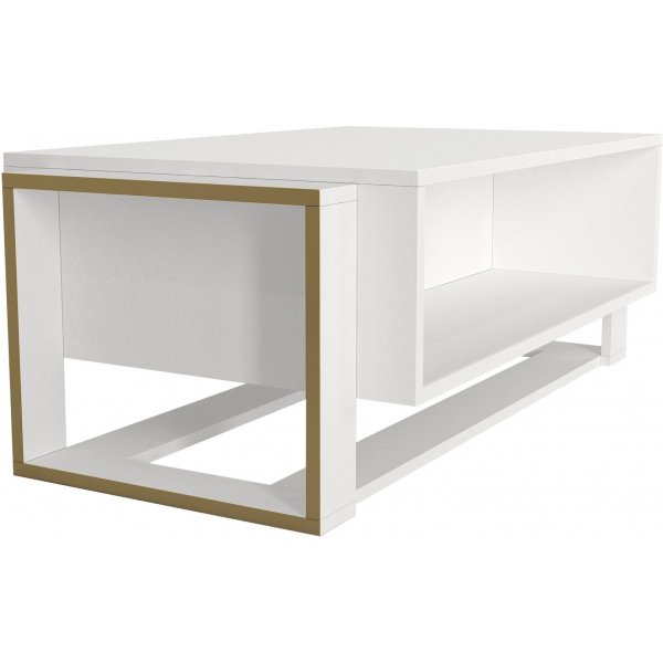 Bianco Couchtisch 106,4 x 60 cm - Wei/Gold