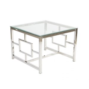 Padova Couchtisch 70 cm - Chrom/Glas